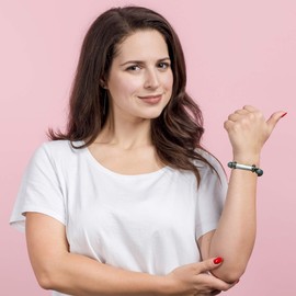 Heaven Tvcz Jade Natural Green Bracelet Buddha Amulet Pendant Magic Holy for Men Women Charms Arjan Nu Kanpai Yantra 5 Rows Silver Thai Bring Prosperity Luck Success in Life Flourishing Trade