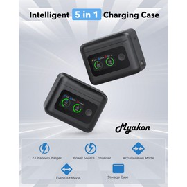 MYAKON LCD Display Battery Charger for Insta360 X5, 27W Intelligent Two Way Fast Charging Case for Insta 360 X5 Battery, Dual Channel Charger Hub for Insta360 X5 Accessories