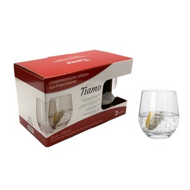 Moritz Tiamo Camping Glasses Water Glasses Tumbler Shatterproof Scratch-Resistant Water Glasses 370 ml Pack of 2