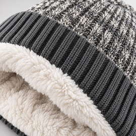 Unisex Winter Knit Beanie for Men & Women – Warm Plush-Lined Hat with Ribbed Cuff for Cold Weather and Everyday Wear