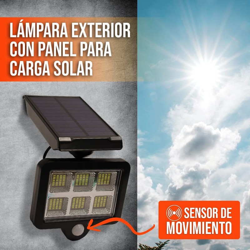 Tecnolite Lampara Solar, 120 LED Lampara Solar para Exterior IP54