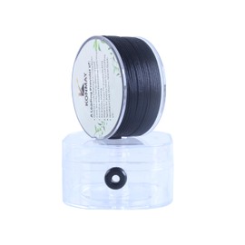 KONMAY 1.0 mm Satin Cord for Bracelets with Organiser Box, 65 Metres Black Nylon Thread Satin Cord for Jewellery, Macrame, Kumihimo, Beading, Chinese Knots & Crafts