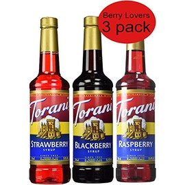 Torani Syrup Berry Lovers 3 Pack, Raspberry, Strawberry and Blackberry