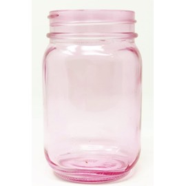 Pink Glass 5 Inch Canning Jar Vase