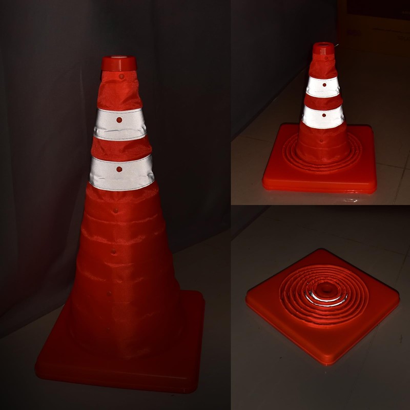 Collapsible Traffic Cones, ERKOON 2 Pack 18'' Orange Safety Road