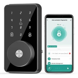MOUSETRO Smart Lock, 4-in-1 Keyless Entry Door Lock for Front Door, Digital Door Lock with Keypad, Bluetooth Smart Deadbolt, App Control