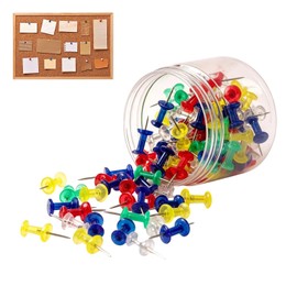 Genérico Chinchetas para Corcho 100 Piezas Tachuelas de Colores