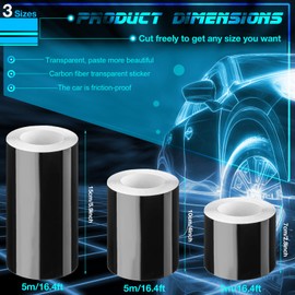 Ireer 3 Rolls Gloss Black Vinyl Wrap with Tools Vinyl Wrap Rolls Car Wrap Vinyl Black Wrap for Cars Gloss Adhesive Vinyl Tape for Door Window Trim, 2.8'' x 16.4 Ft, 3.9 ''x 16.4 Ft, 5.9 '' x 16.4 Ft