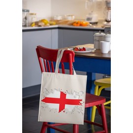 St George Flag England English Tote Reuseable Shopping Bag Novelty Present Gift Printed Eco-Friendly Stylish Long Handled Tote Shoulder Bag