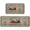 Farmhouse Kitchen Rugs Set of 2 Non-Slip Farm Kitchen Mats