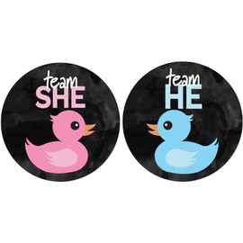 What the Duck Are They Having Gender Reveal Party - Team He or Team She - 40 Stickers