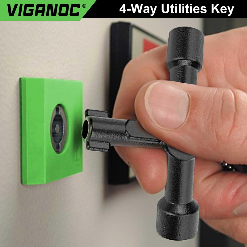 Viganoc 2Pc. 4 Way Multi-Functional Utilities Key for Electric Elevator