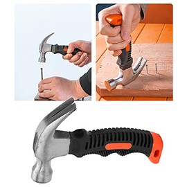Mini Martillo de Garra Portátil, Herramientas de Clavado para Martillar Automóviles Pequeños, 8.82 oz Martillo uña curva, Tratado Térmicamente...     