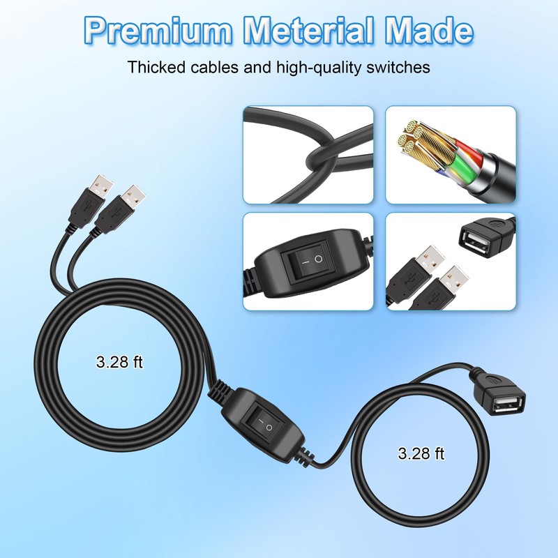 GIASYIEH USB Splitter 1 in 2 Out, Printer Cable Splitter