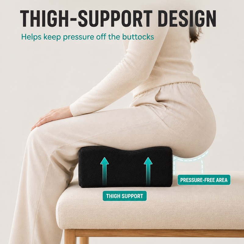Contoured BBL Seat Cushion with High-Elastic Sponge and Anti-Slip Bottom