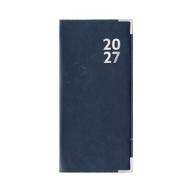 2027 Slim Wallet Diary Week To View - Compact Navy Blue Softcover Weekly Planner - Lightweight Portable Organiser - Handbag School Travel Diary