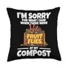 Worm Farming Bin Composter Vermicomposting Worm Composting Throw Pillow