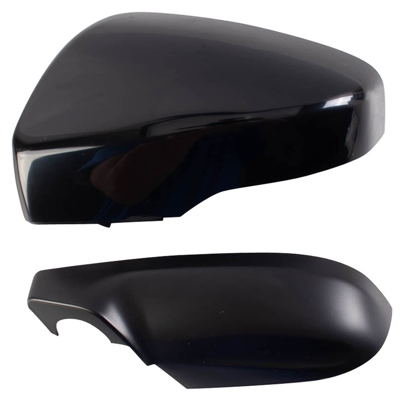 TRQ Driver Side Heated Power Mirror Smooth Black Manual Fold