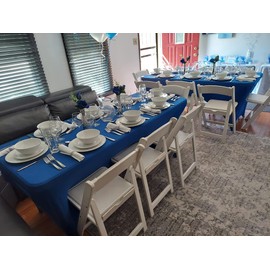 FORLIFE 4Pack Spandex Table Covers 6ft，Fitted Tablecloth for 6ft Rectangular Tables, Stretch Patio Table Covers, Universal Spandex Table Cover for Wedding, Banquet, Party (6ft, Royal)