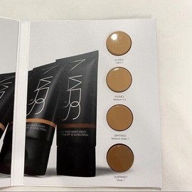 NARS Pure Radiant Tinted Moisturizer SPF 30  4-Shade Sampler Card Bubbles NEW