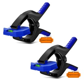 Bdmetals 2 Pack Nylon Spring Clamps 8.5 Inch, Heavy Duty Wood Clamps with Spirit Levels For Home Improvement Projects And Backdrop Clamps