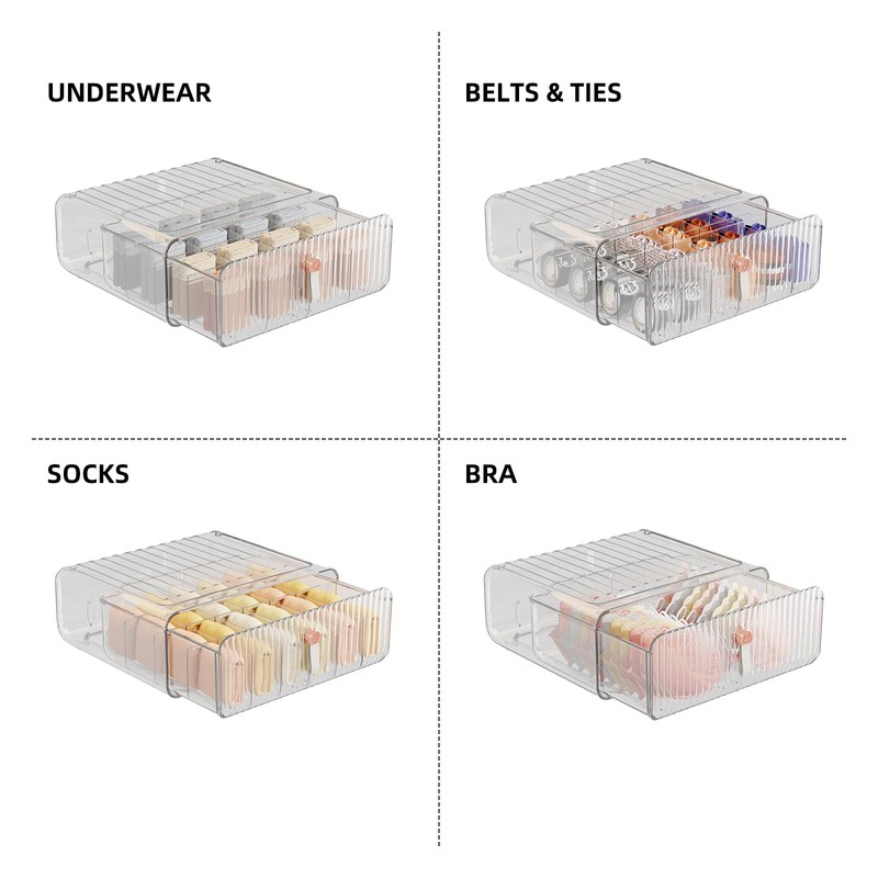 MSHOMELY Underwear Drawer Organizer, Stackable Bra Organizer for Closet, 1