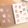 50Pcs Transparent Pink Aesthetics Stickers, for Scrapbooking, Journaling, Photo Albums,