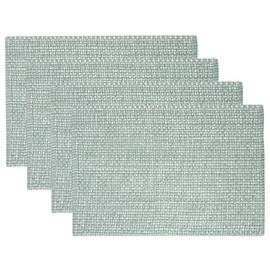 100% Cotton Placemats for Dining Room Tables Rectangle Two Tone Woven Fabric 10" x 19" Soft Durable Table Mat Set, Set of 4, Pale Green, Case Pack (Pack of 12, 48 Count Total)