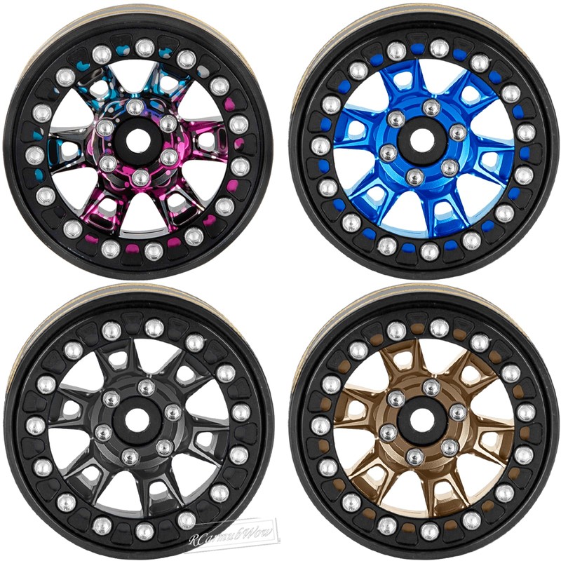 RCarmubWow RC 1.3 Beadlock Wheels Single & Dually for 1/18