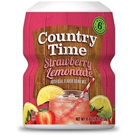 Country Time, Powdered Drink Mix, Strawberry Lemonade, 18oz Tub (Pack of 3)