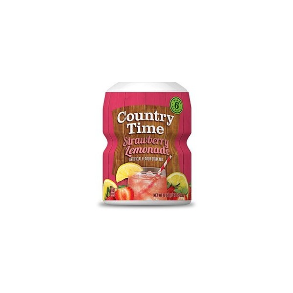 Country Time, Powdered Drink Mix, Strawberry Lemonade, 18oz Tub (Pack of 3)