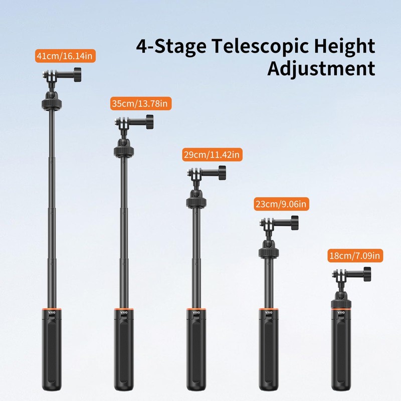 VRIG AC80 Extenable Mini Camera Tripod for GoPro,360° Portable Small