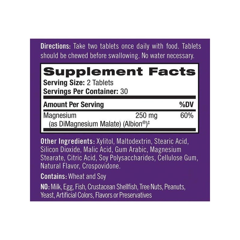 나트롤 츄어블 마그네슘 250mg 60정 (1개월분) Natrol High Absorption Magnesium