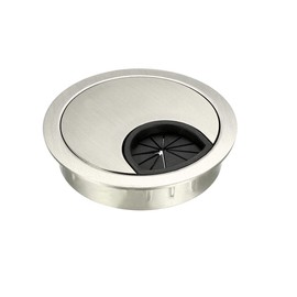 uxcell Cable Hole Cover, 2-1/8" Zinc Alloy Desk Grommet for Wire Organizer (Wire Drawing, Silver)