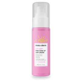Maru.Derm Güneş Kremi | SPF 50+ Pembe Ton Eşitleyici (Pink Tone-Up) Güneş Kremi | Yeni Nesil Kore Filtreli