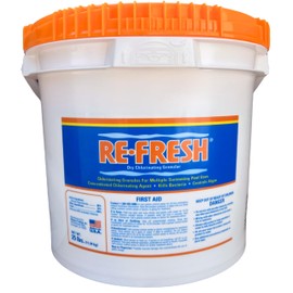 Refresh Granular 68% Active Chlorine Shock | 25-Pound Bucket | Perfect for Swimming Pools, Use As Bactericide, Algaecide, and Disinfectant in Swimming Pools and Spas | Fast Dissolving Shock