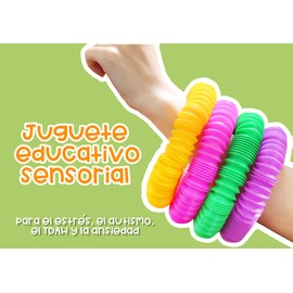 Tweezer - Pop Tube 8 Piezas Large Juguete Sensorial Juguete Antiestres Multicolor Push Tubos Sensoriales (Set Pop Tube)