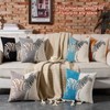 AmHoo Set of 2 Throw Pillow Covers Zebra Chenille Patchwork
