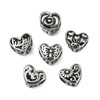 Ipotkitt 6pcs 6 Styles Heart Themed Stainless Steel Beads Large