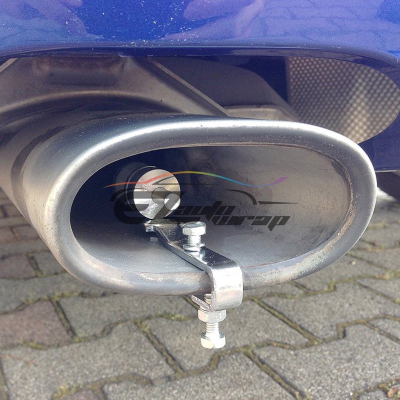Silver 56-85MM Turbo Bov Whistle Sound Catback Muffler Exhaust Pipe
