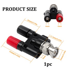 KUOQIY BNC Male Plug to 2 x 4mm Dual Banana Female Jack Socket Binding Post Audio Adapter Connector, RF Coaxial Splitter Double Connector Jack Adaptor for Oscilloscope