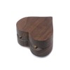 Tighall Black Walnut Wood Portable Proposal Ring Box, Heart Shaped