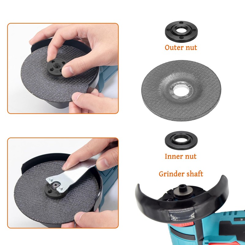 6PCS Angle Grinder Attachments, M14 Thread Self Locking Plate with