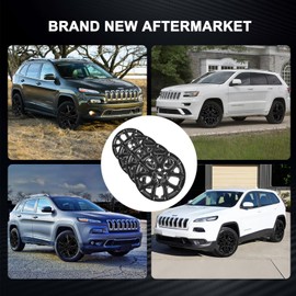 TULALUX Wheel Skins Compatible with Cherokee 2014-2018 ; Set of 4 Pack;Glossy Black Wheel Covers;17 inch