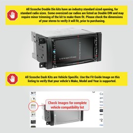 Scosche CR1291B Double DIN Radio Install Dash Kit Compatible with Select 2007-19 Chrysler, Dodge, Jeep, Mitsubishi and VW Vehicles - Car Stereo Install Kit - See Fit Guide in Images to Verify Vehicle