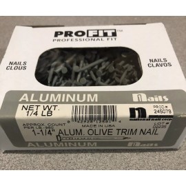 National Nail Pro Fit PRO FIT Box 4 Oz OLIVE Aluminum Trim Nails 1-1/4" #457079