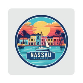 Nassau The Bahamas Design A Souvenir 4x4-Inch Coaster Acrylic 4 Pack
