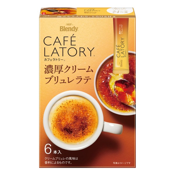 AGF Blendy Cafe Latte Sticks, Rich Cream Brulee Latte, 6 Bottles x 6 Boxes, [Latte Sticks] [Sweets Latte] [Powder]