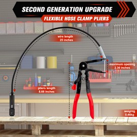 Radiator Cable-Type Flexible Hose Clamp Pliers, hose clamp tool with Grip-Enhancing Polymer Coating, Suitable for Fixing Fuel, Oil, and Water Pipes on Cars & Trucks, Essential Automotive Tool