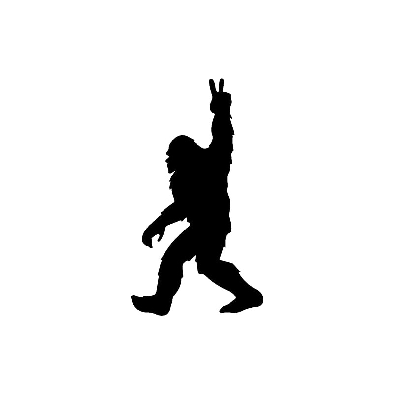 Bigfoot Peace Sign Hand (Facing Left) Sasquatch Peace Symbol Vinyl